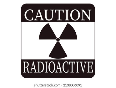 Radiation warning black icon on white background.