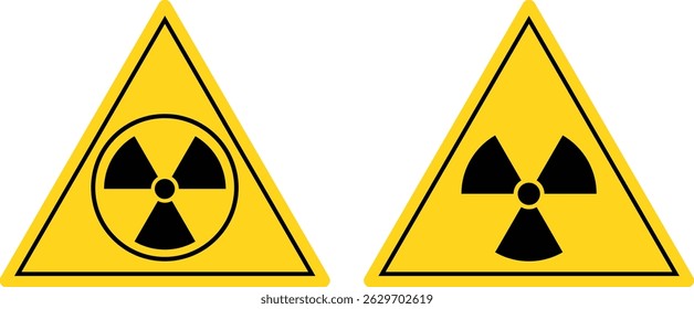Radiation warning icon. Nuclear symbol design collection. ecology and environment icons. Atomic energy logo