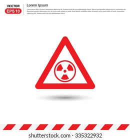 radiation Warning Icon - Red triangle Traffic sign icon