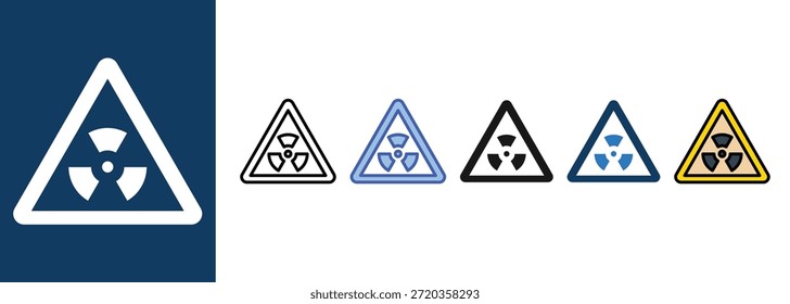 El icono de advertencia de radiación establece una colección de estilo múltiple

