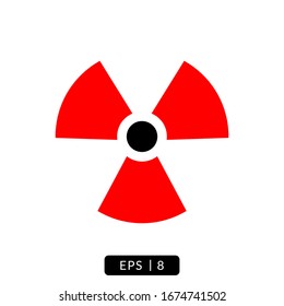 Icono de advertencia de radiación ilustración vectorial simple diseño
