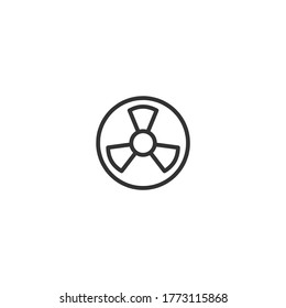 radiation warning line icon on white background