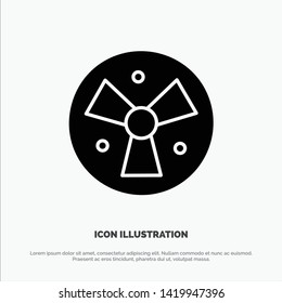 Radiation, Warning, Medical, Fan solid Glyph Icon vector