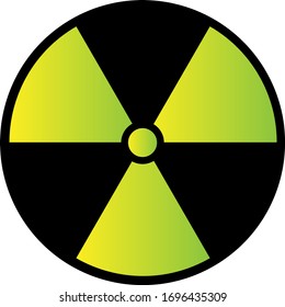 radiation warning sign with gradient on white