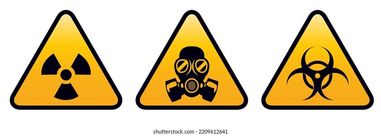 radiation warning sign hazard isolated