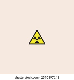 Radiation warning sign icon flat vector design.