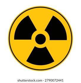 Radiation warning sign icon with radioactive hazard symbol for nuclear safety, restricted areas, danger alerts, risk awareness, compliance and workplace protection