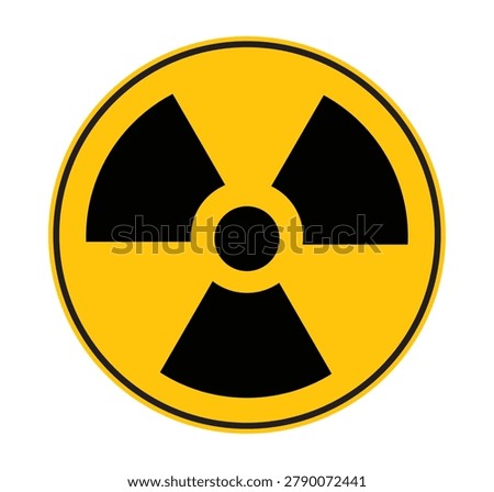 Radiation warning sign icon with radioactive hazard symbol for nuclear safety, restricted areas, danger alerts, risk awareness, compliance and workplace protection