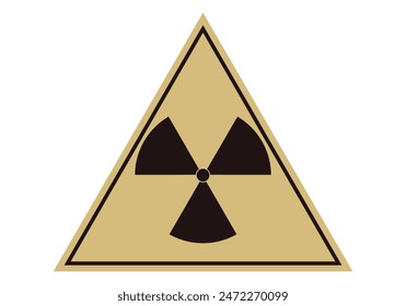 Radiation warning sign on white background