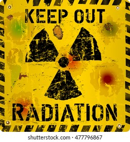 Radiation warning sign, vector illustration