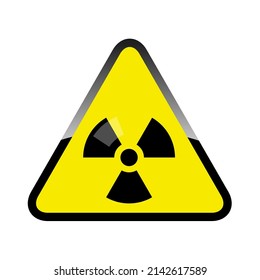 Radiation warning symbol. Radiation warning sign isolated on a white background. Radiation icon. Yellow safety icon.
