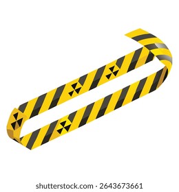 Radiation warning tape yellow and black stripes hazard area safety precaution radioactive material danger zone