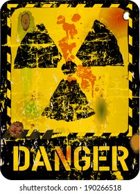 Radiation warning, vector illustration