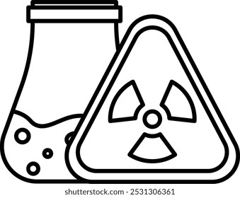 Radiation Warning Vector Line Icon Design