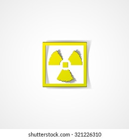 Radiation warning web icon on white background