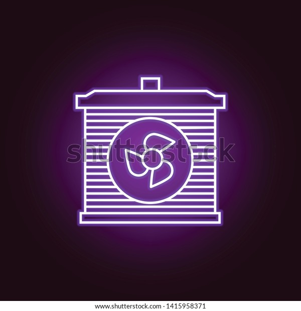 radiator car outline icon in neon\
style. Elements of car repair illustration in neon style icon.\
Signs and symbols can be used for web, logo, mobile app, UI,\
UX