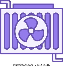 Radiator Color Icon. Vector Icon of Heater with Cooler. Vehicle Detail. Car service concept