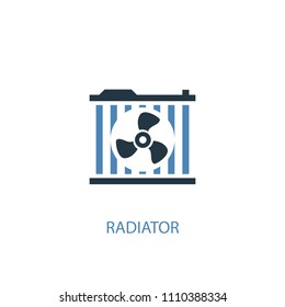Radiator concept 2 colored icon. Simple blue element illustration. Radiator concept symbol design from Car service set. Can be used for web and mobile UI/UX