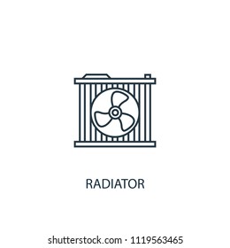 Radiator concept line icon. Simple element illustration. Radiator concept outline symbol design from car service set. Can be used for web and mobile UI/UX
