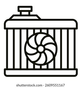 Radiator Cooling icon line vector illustration