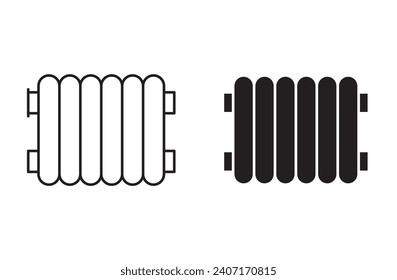 radiator equipment linear art icon set. car cooling radiator system vector mark for web
