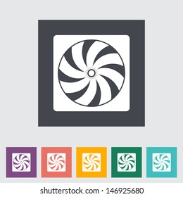Radiator fan flat icon. Vector illustration.