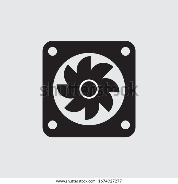 Radiator Fan Flat Is a Part of The Car Icon\
Vector Illustration