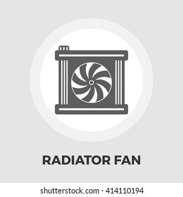 Radiator fan icon vector. Flat icon isolated on the white background. Editable EPS file. Vector illustration.