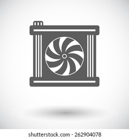 Radiator fan. Single flat icon on white background. Vector illustration.