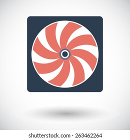 Radiator fan. Single flat icon on white background. Vector illustration.