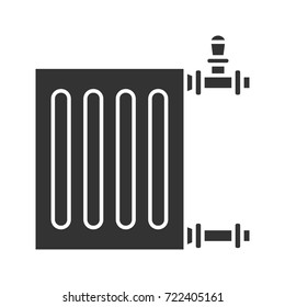 Radiator glyph icon. Silhouette symbol. Negative space. Vector isolated illustration