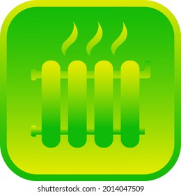 Radiator. Heater. Isolated web icon. Logo design. Green energy concept. Flat vector illustration. 