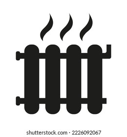 Radiator. Heater. Isolated web icon. Logo design. Flat vector illustration in black and white. 