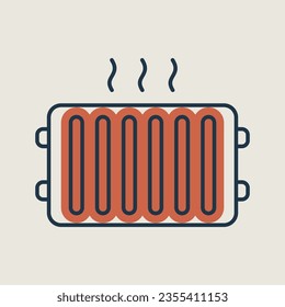 Radiator, heater vector icon. Construction, repair and building. Graph symbol for your web site design, logo, app, UI