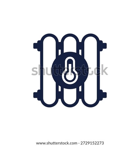 radiator, heating battery icon on white