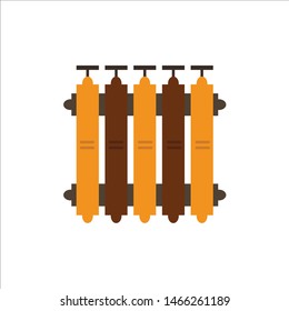 Radiator, Heating, Battery, Warm, Heat  Flat Color Icon. Vector icon banner Template. Vector Icon Template background