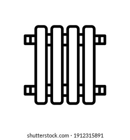 radiator heating heat. Vector sign in a simple style isolated on a white background.