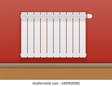 radiator heating space with hot water stock vector illustration isolated on white background