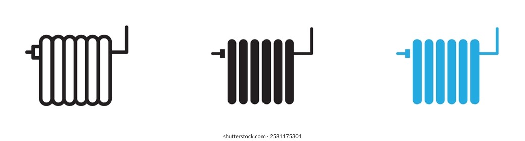 Radiator icon black white vector outline