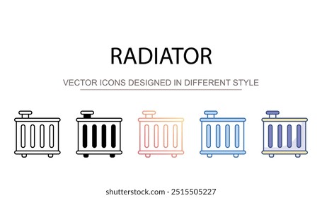 Diseño de icono de radiador con fondo blanco