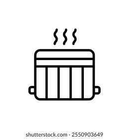 Radiator icon. Home Heating Icon. Hvac system linear sign. Simple concept for your logo web mobile app UI design. Vector outline illustration.
