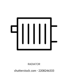 radiator icon. Line Art Style Design Isolated On White Background