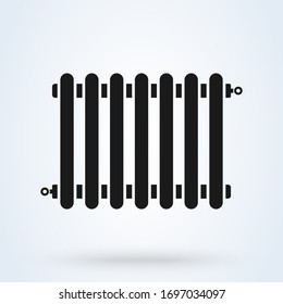 Radiator icon on white background. Heater symbol. Vector illustration