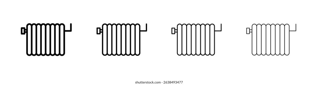 Radiator icon Outline sign symbol set