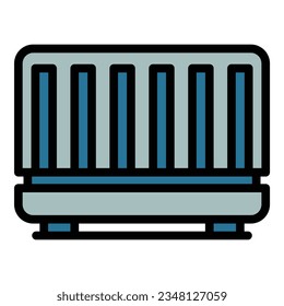 Radiator icon outline vector. Electric heater. Boiler convector color flat