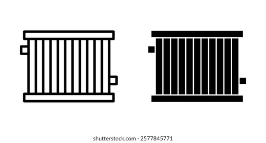 radiator Icon set. Symbol isolated white background. vector illustration. color editable.