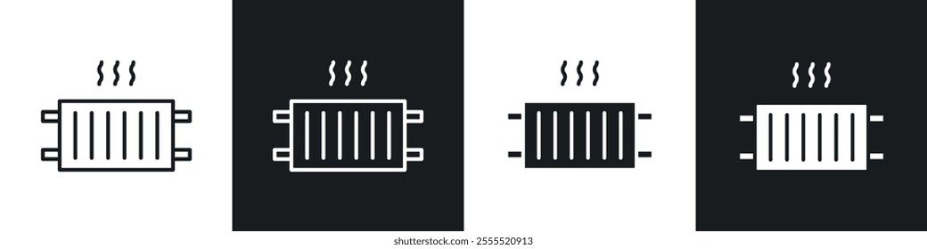 Radiator icon vector collection in black and white.