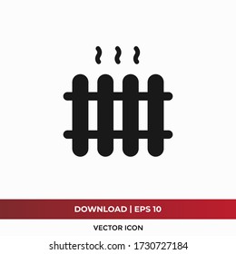 Radiator icon vector. Heater sign