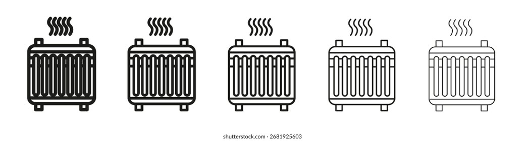 Radiator icon vector outline set illustration sign