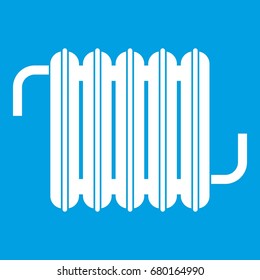 Radiator icon white isolated on blue background vector illustration
